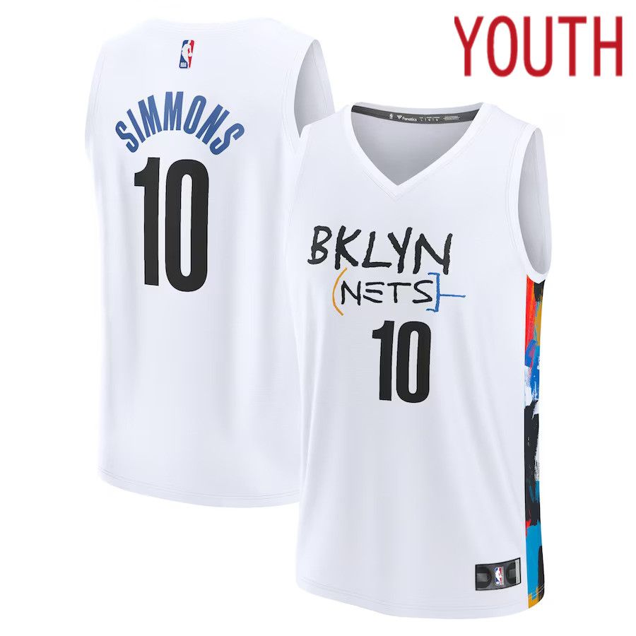 Youth Brooklyn Nets 10 Ben Simmons Fanatics Branded White City Edition 2022-23 Fastbreak NBA Jersey
